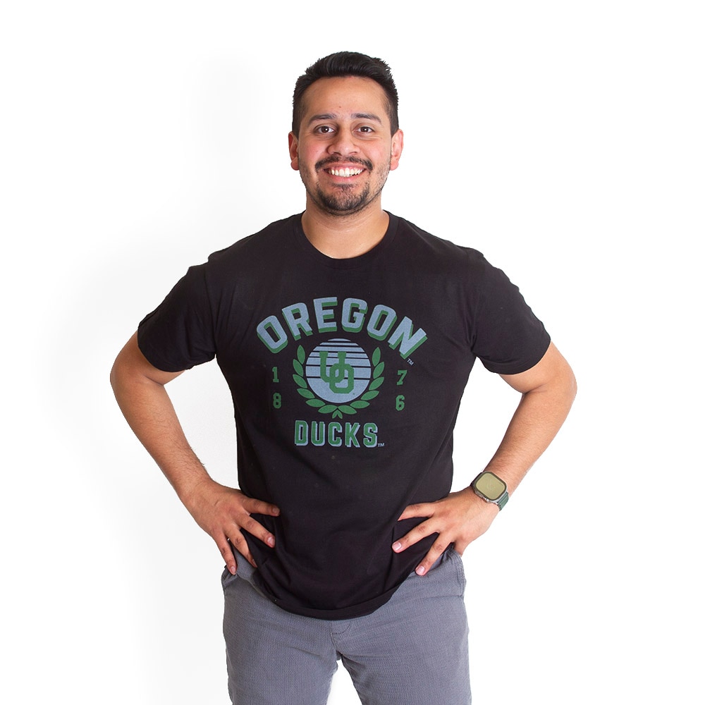 Interlocking UO, Black, Crew Neck, Men, U-Scape, T-Shirt, 718484
